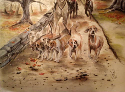 Fox Hunting in New England, Charcoal